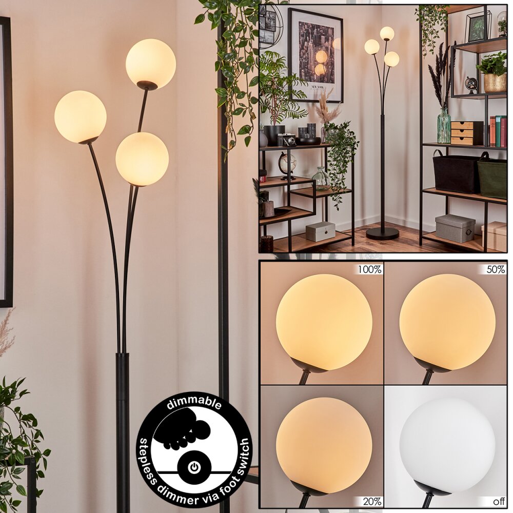Bernado Staande lamp - Glas 12 cm Wit, 3-lichts main product photo