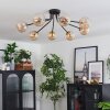 Chehalis Plafondlamp - Glas 12 cm Goud, Zwart, 8-lichts