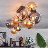 Chehalis Plafondlamp - Glas 10 cm, 12 cm, 15 cm Amber, Rookkleurig, 10-lichts
