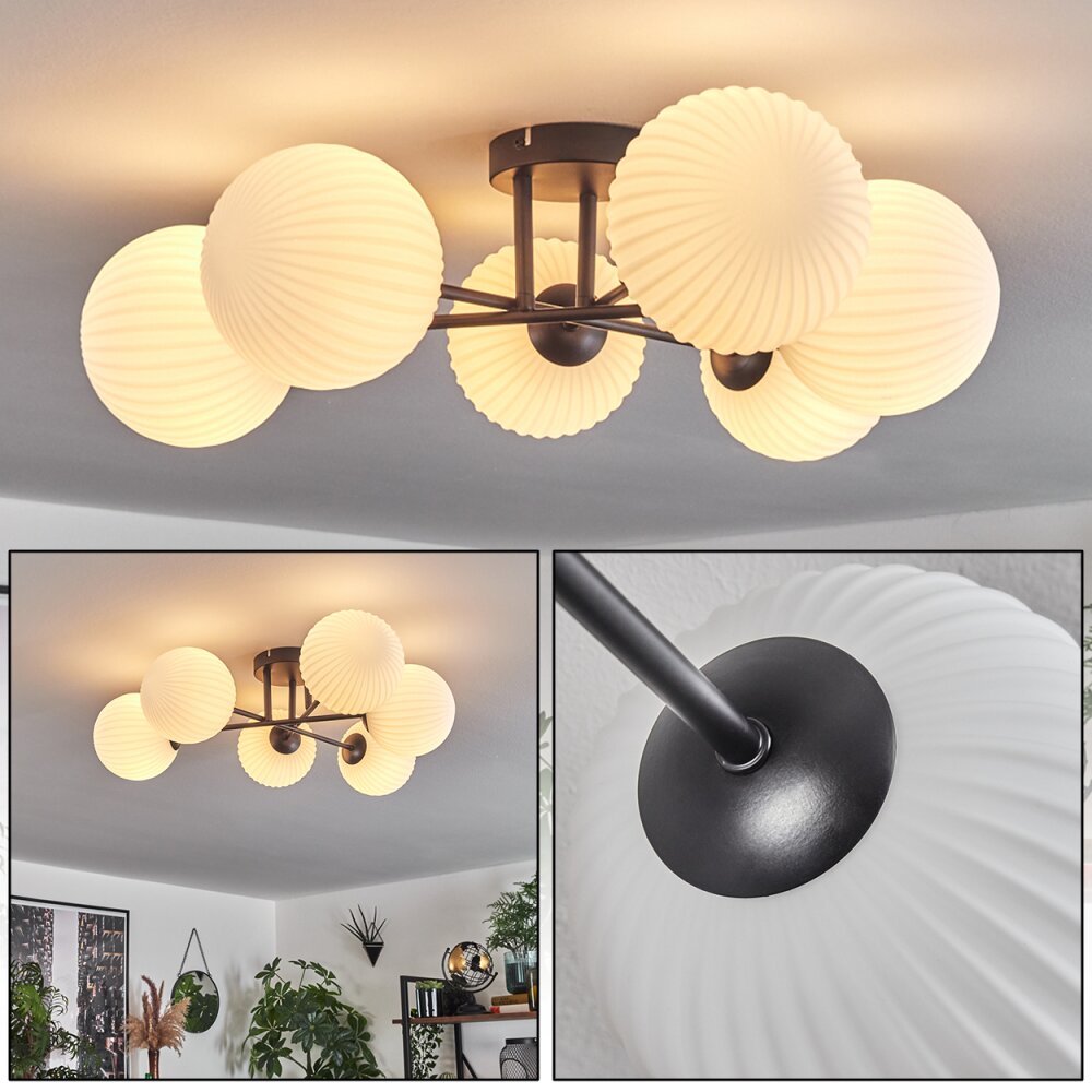 Chehalis Plafondlamp - Glas 15 cm Wit, 6-lichts main product photo