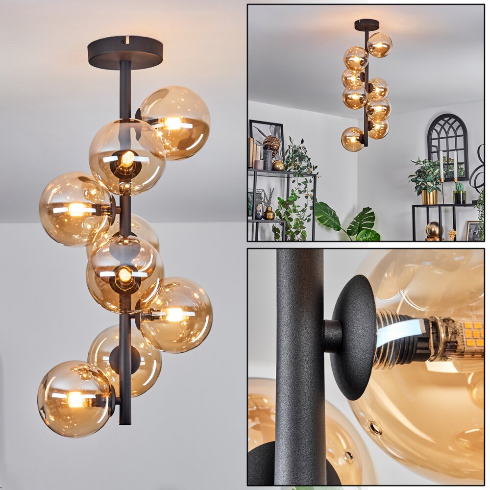 Chehalis Plafondlamp - Glas 12 cm Amber, 8-lichts main product photo