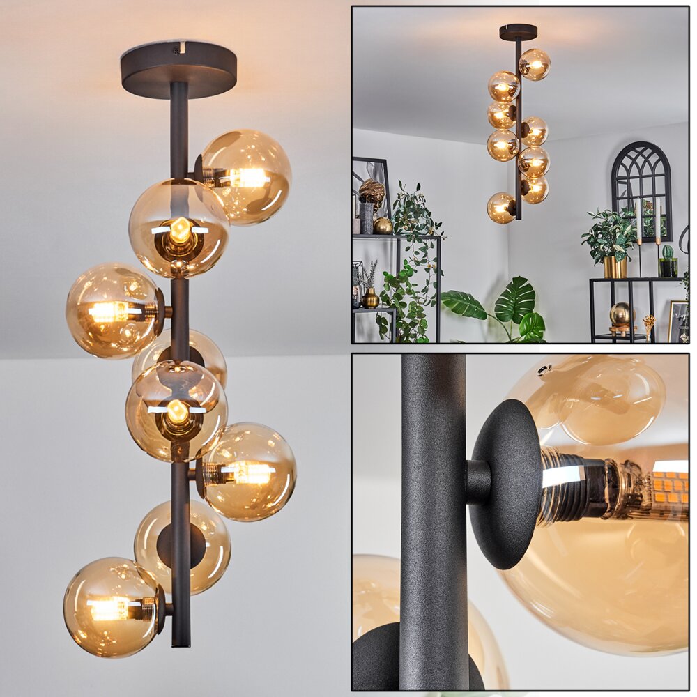 Chehalis Plafondlamp - Glas 10 cm Amber, 8-lichts main product photo