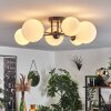 Chehalis Plafondlamp - Glas 12 cm, 15 cm Zwart, 6-lichts