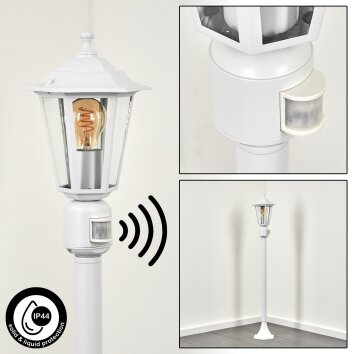 Loria Padverlichting Wit, 1-licht, Bewegingsmelder
