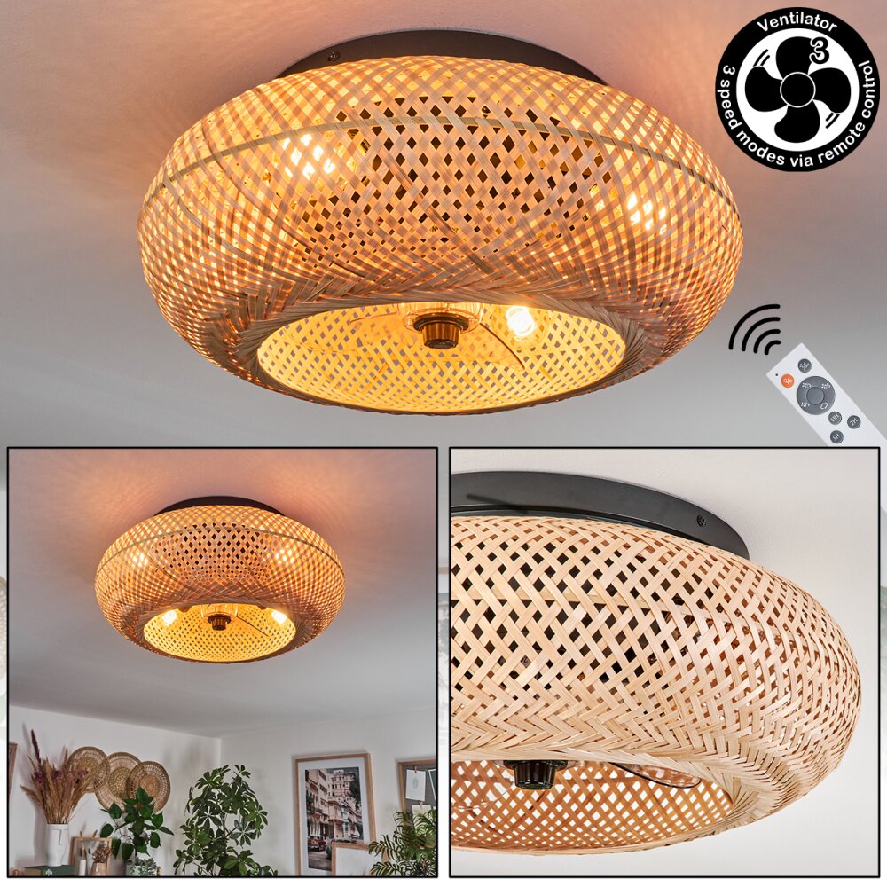 Bauro Plafondlamp 50 cm Zwart, 4-lichts, Afstandsbediening main product photo