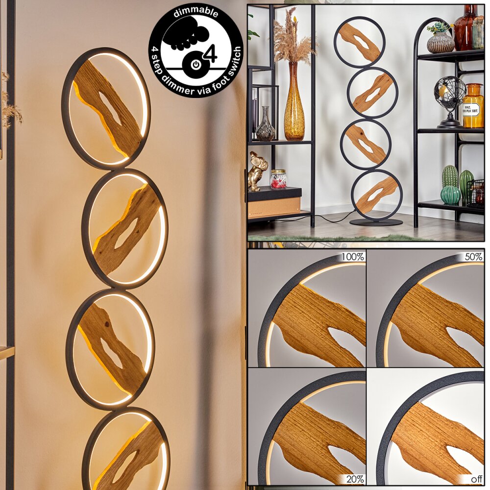 Cornol Staande lamp LED Natuurlijke kleuren, Zwart, 1-licht main product photo