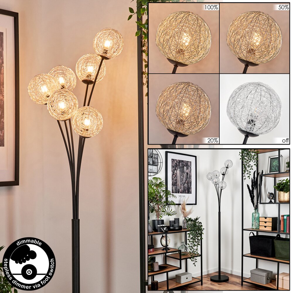 Bernado Staande lamp - Glas 12 cm Zilver, 6-lichts main product photo