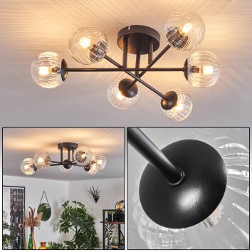 Chehalis Plafondlamp - Glas 10 cm Duidelijk, 6-lichts