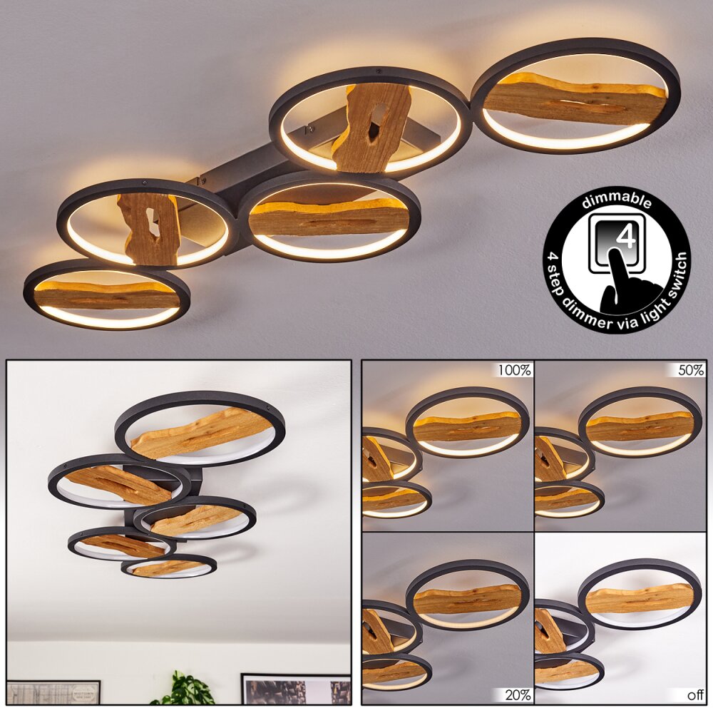 Cornol Plafondlamp LED Natuurlijke kleuren, Zwart, 1-licht main product photo