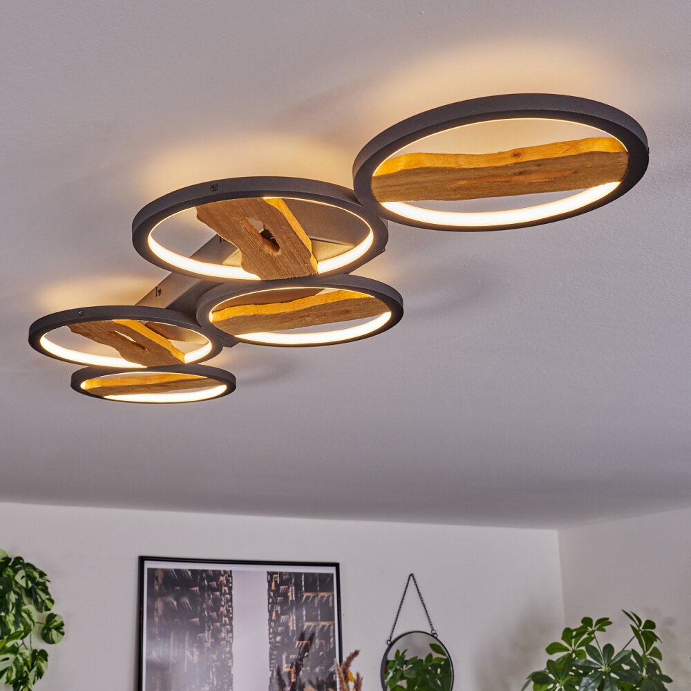 Cornol Plafondlamp LED Natuurlijke kleuren, Zwart, 1-licht