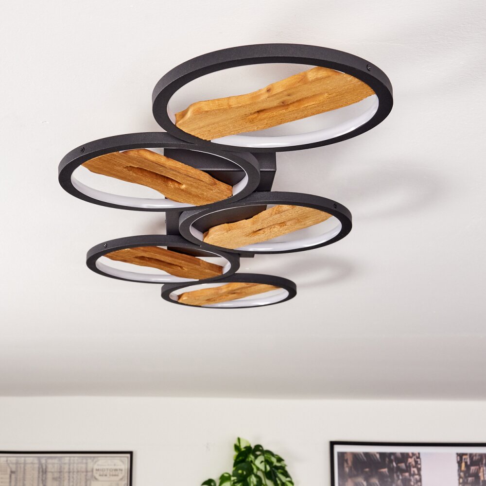 Cornol Plafondlamp LED Natuurlijke kleuren, Zwart, 1-licht