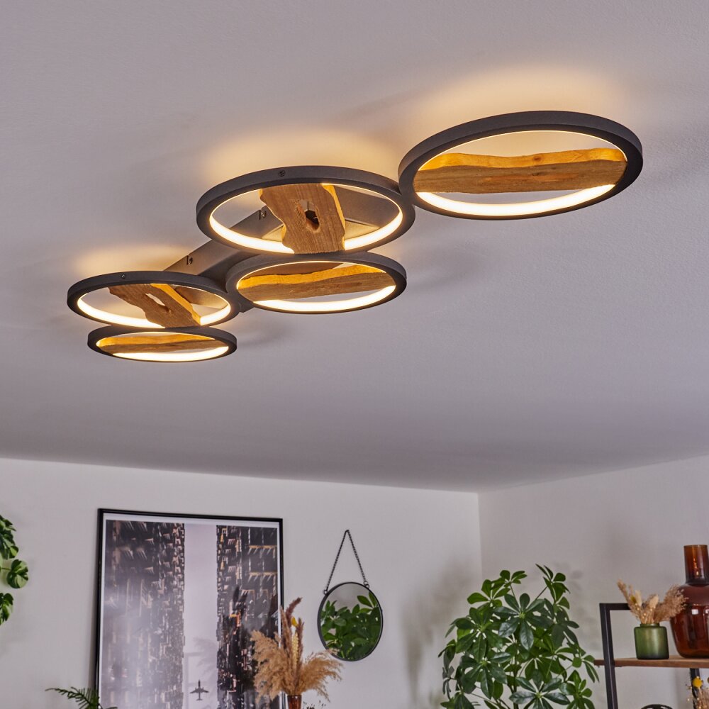 Cornol Plafondlamp LED Natuurlijke kleuren, Zwart, 1-licht