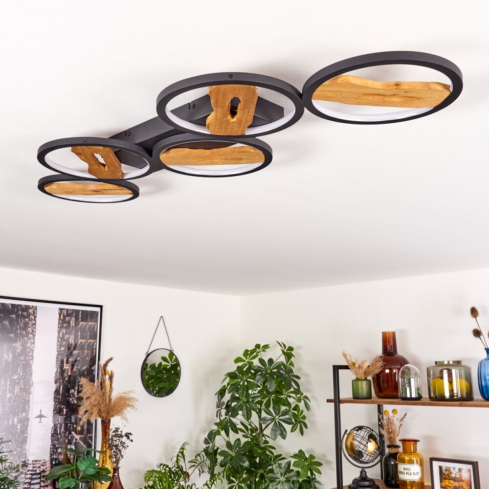 Cornol Plafondlamp LED Natuurlijke kleuren, Zwart, 1-licht