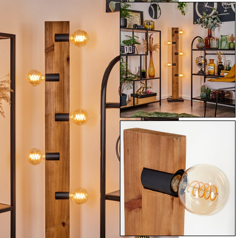 Schanis Staande lamp Natuurlijke kleuren, Zwart, 5-lichts main product photo