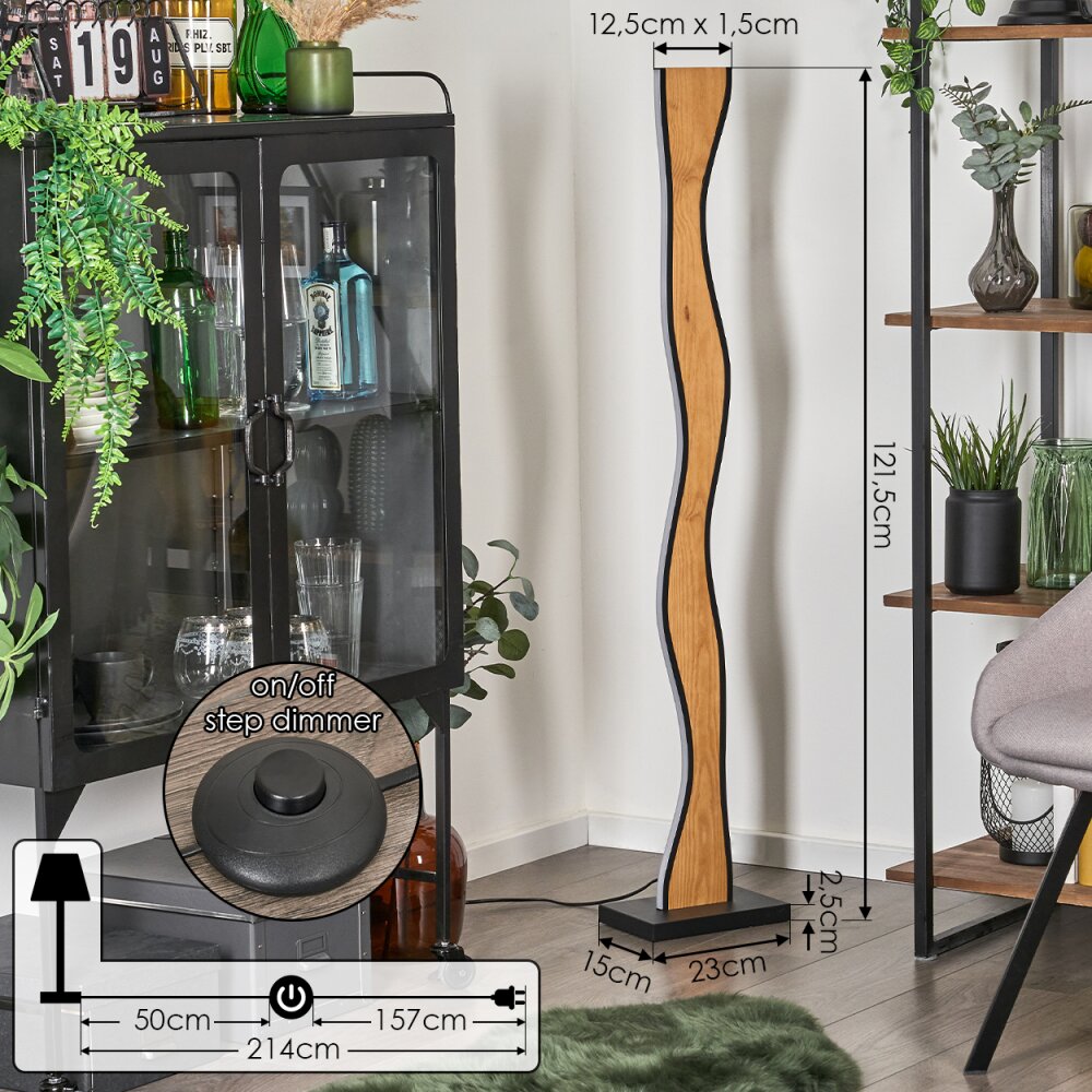 Malling Staande lamp LED Natuurlijke kleuren, Zwart, Wit, 1-licht