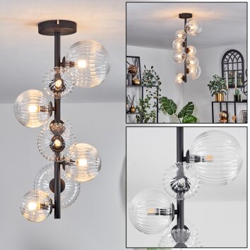 Chehalis Plafondlamp - Glas 10 cm, 12 cm, 15 cm Duidelijk, 8-lichts