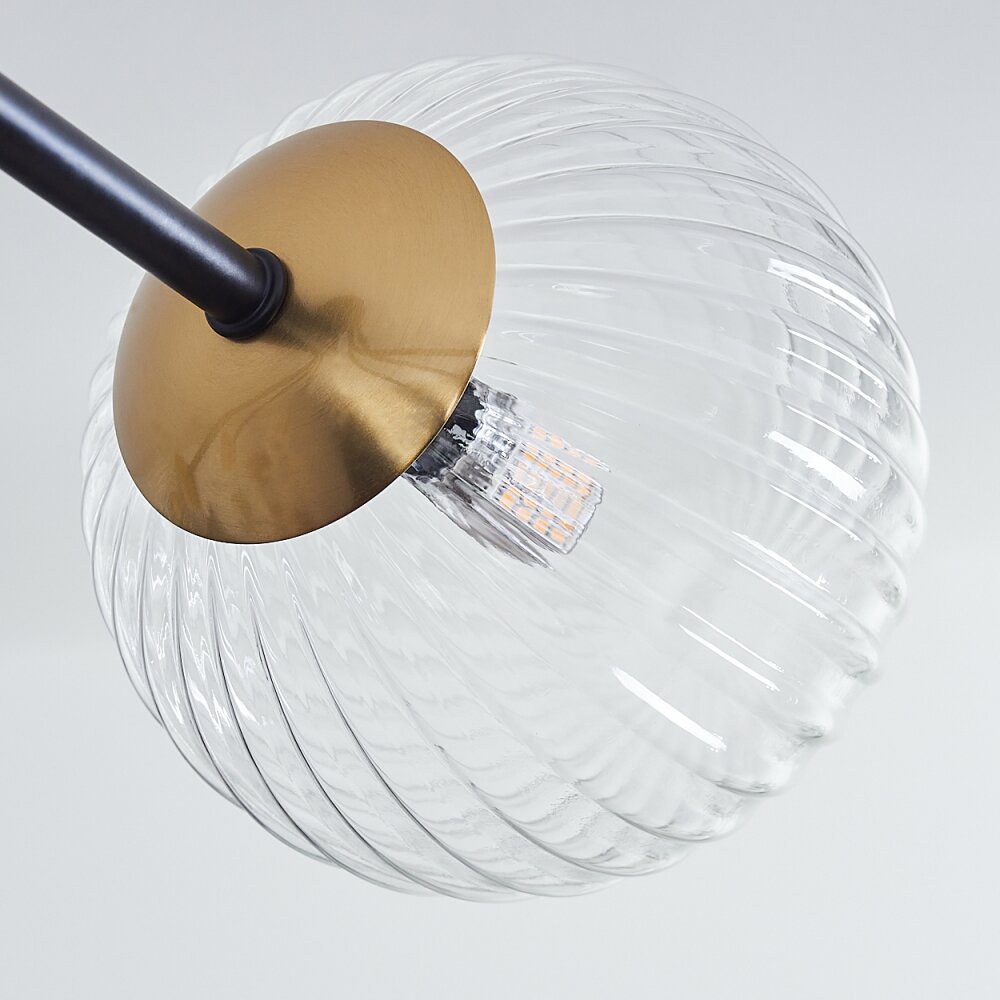 Chehalis Plafondlamp - Glas 12 cm, 15 cm Goud, Zwart, 8-lichts