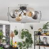 Chehalis Plafondlamp - Glas 15 cm Goud, Zwart, 6-lichts