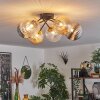 Chehalis Plafondlamp - Glas 15 cm Goud, Zwart, 6-lichts