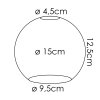 Glazen lampenkap Koyoto Vervangend glas 15 cm Chroom, Rookkleurig