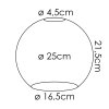Koyoto Vervangend glas 25 cm Chroom, Duidelijk, Rookkleurig