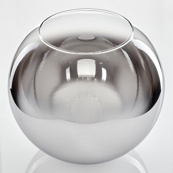 Lampenkap van glas Koyoto Vervangend glas 30 cm Chroom, Duidelijk, Rookkleurig