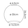Glazen lampenkap Koyoto Vervangend glas 30 cm Chroom, Rookkleurig