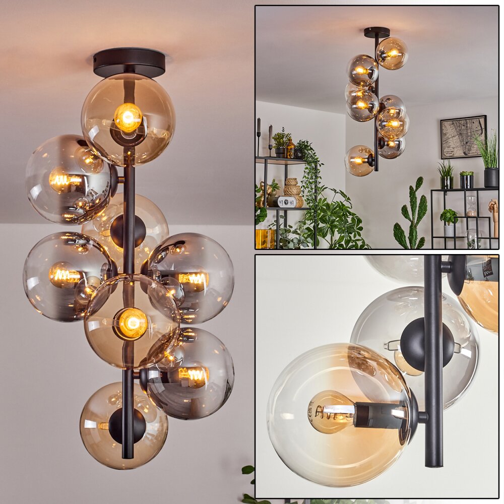 Gastor Plafondlamp - Glas 15 cm Amber, Duidelijk, Rookkleurig, 8-lichts main product photo
