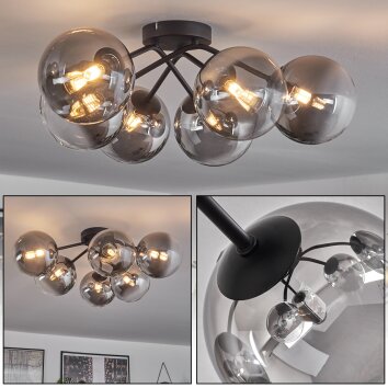 Chehalis Plafondlamp - Glas 15 cm Duidelijk, Rookkleurig, 6-lichts