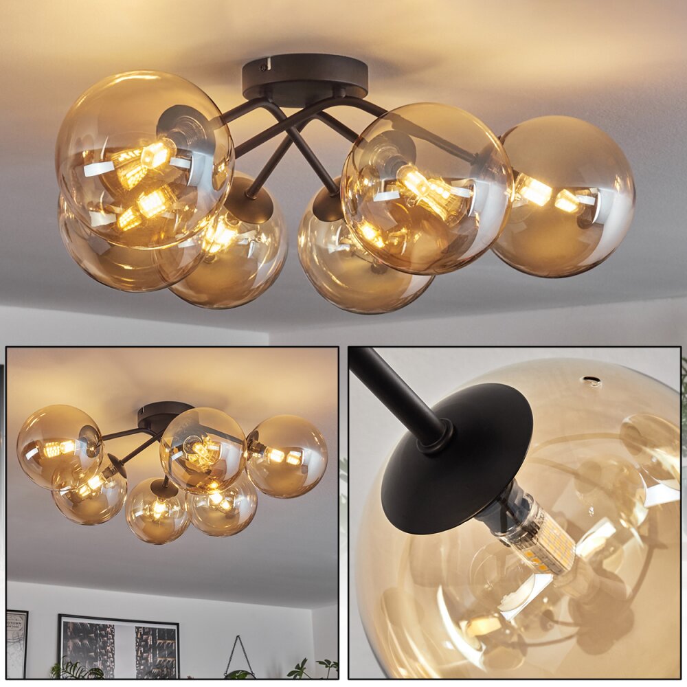 Chehalis Plafondlamp - Glas 15 cm Amber, 6-lichts main product photo