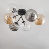 Chehalis Plafondlamp - Glas 10 cm, 12 cm, 15 cm Amber, Duidelijk, Rookkleurig, 6-lichts
