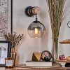 Koyoto Muurlamp - Glas 15 cm Natuurlijke kleuren, Zwart, 1-licht