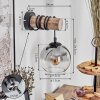 Koyoto Muurlamp - Glas 15 cm Natuurlijke kleuren, Zwart, 1-licht