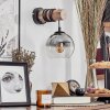 Koyoto Muurlamp - Glas 15 cm Natuurlijke kleuren, Zwart, 1-licht