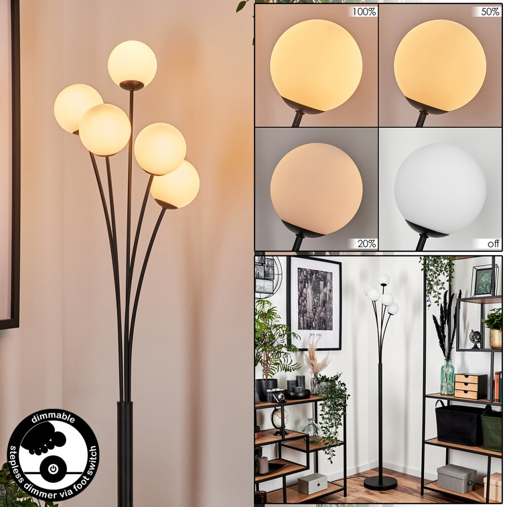 Bernado Staande lamp - Glas 10 cm Wit, 5-lichts main product photo