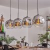 Ripoll Hanger - Glas 30 cm Chroom, Duidelijk, 4-lichts