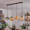 Ripoll Hanger - Glas 25 cm, 20cm Amber, Natuurlijke kleuren, Zwart, 4-lichts