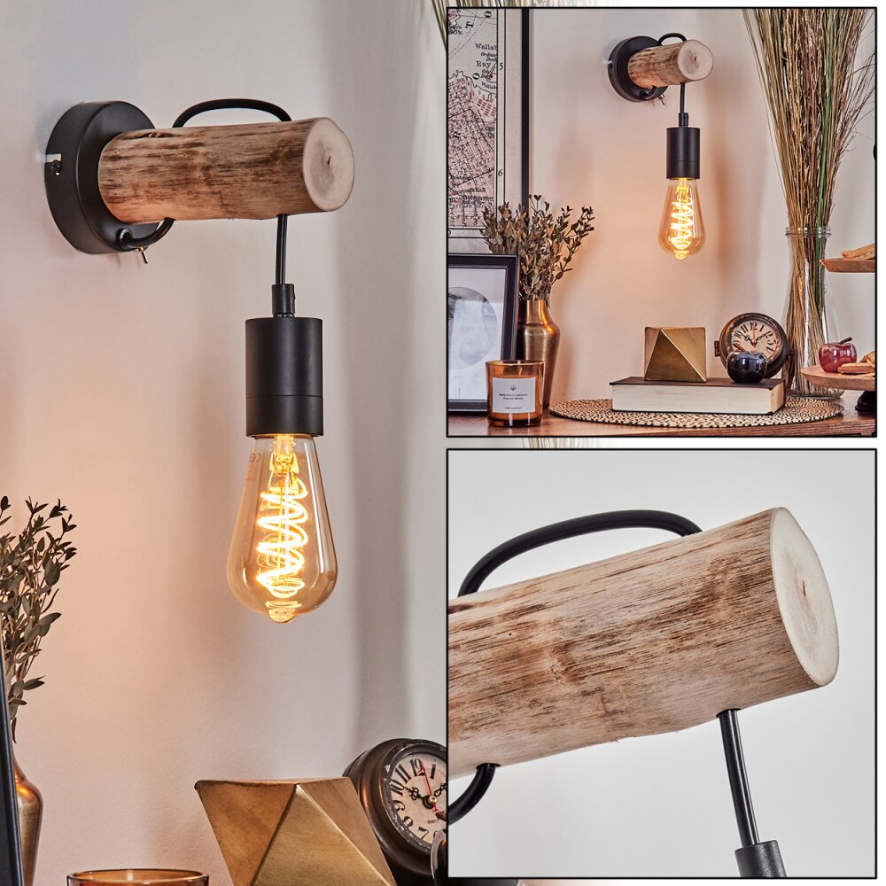 Yaak Muurlamp Natuurlijke kleuren, Zwart, 1-licht main product photo