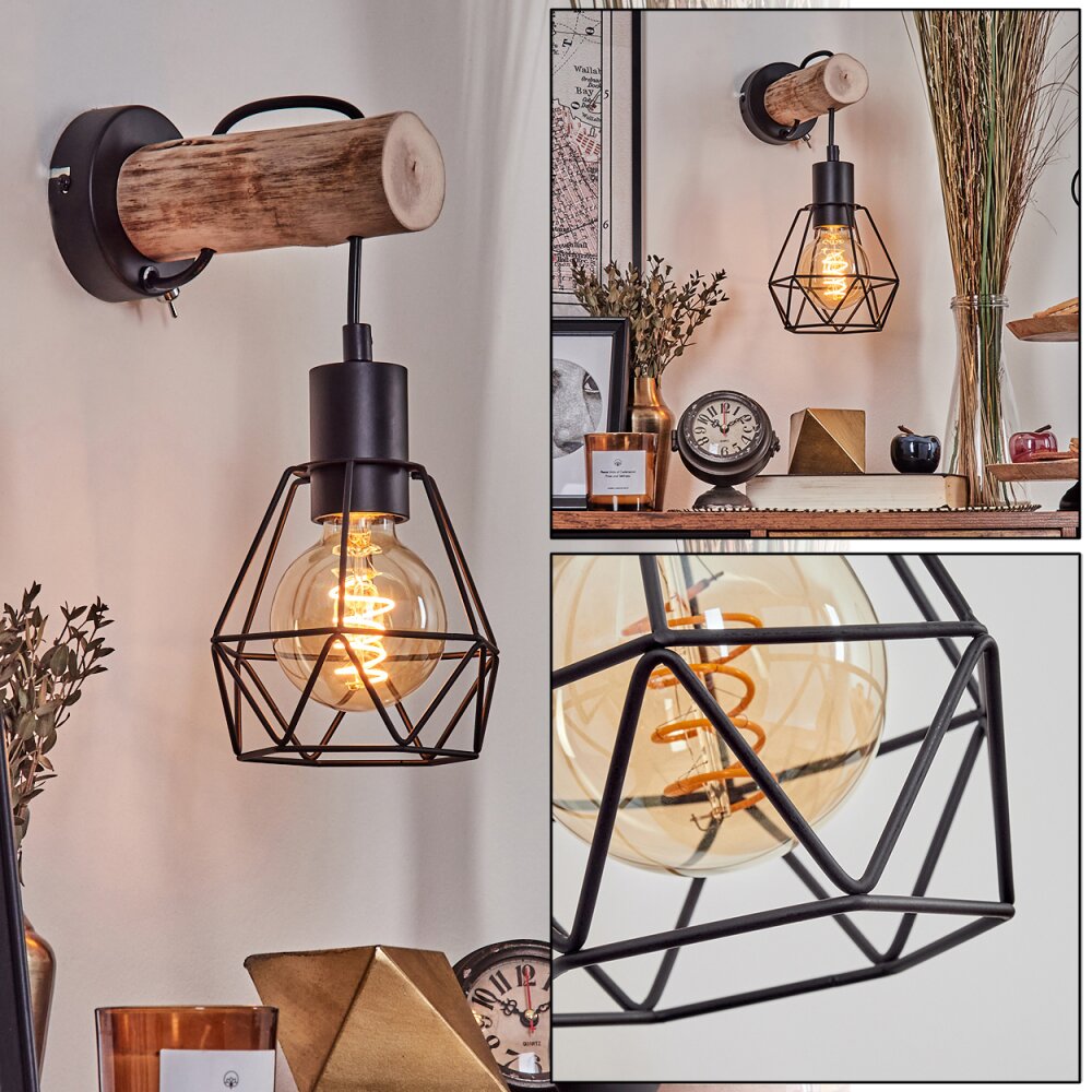 Yaak Muurlamp Natuurlijke kleuren, Zwart, 1-licht main product photo