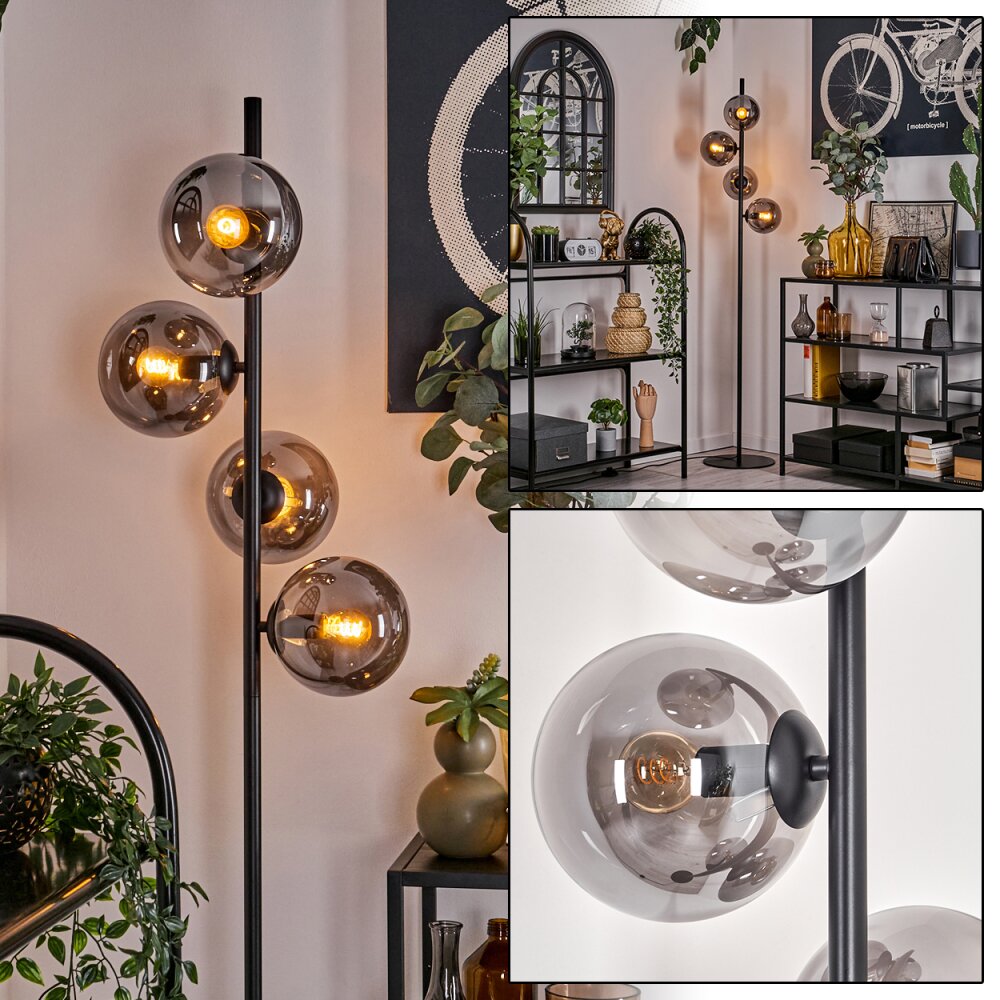 Gastor Staande lamp - Glas 15 cm Rookkleurig, 4-lichts main product photo