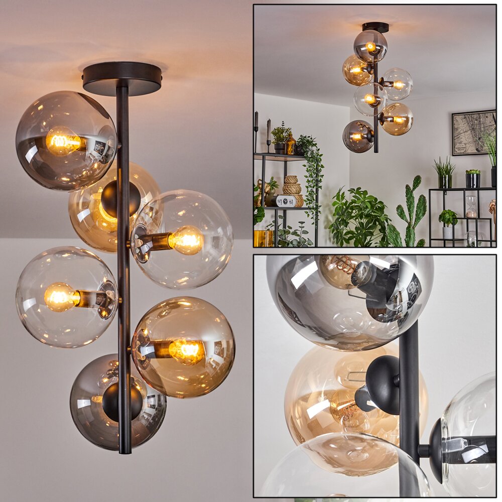 Gastor Plafondlamp - Glas 15 cm Amber, Duidelijk, Rookkleurig, 6-lichts main product photo