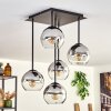 Koyoto Plafondlamp - Glas 15 cm Chroom, Duidelijk, 5-lichts