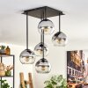 Koyoto Plafondlamp - Glas 15 cm Chroom, Duidelijk, 5-lichts
