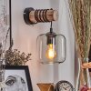 Lauden Muurlamp - Glas 15 cm Natuurlijke kleuren, Zwart, 1-licht