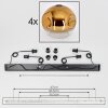 Ripoll Hanger - Glas 25 cm Goud, Duidelijk, 4-lichts