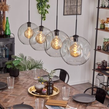 Ripoll Hanger - Glas 30 cm Duidelijk, 4-lichts Ripoll Hanger - Glas 30 cm Duidelijk, 4-lichts