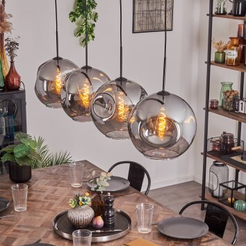 Ripoll Hanger - Glas 30 cm Rookkleurig, 4-lichts Ripoll Hanger - Glas 30 cm Rookkleurig, 4-lichts