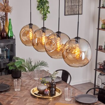 Ripoll Hanger - Glas 30 cm Amber, 4-lichts Ripoll Hanger - Glas 30 cm Amber, 4-lichts