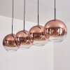 Koyoto Hanger - Glas 30 cm Duidelijk, Koperkleurig, 4-lichts