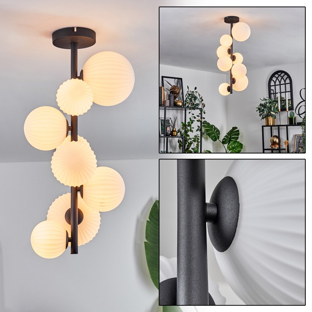 Chehalis Plafondlamp - Glas 10 cm, 12 cm, 15 cm Wit, 8-lichts main product photo
